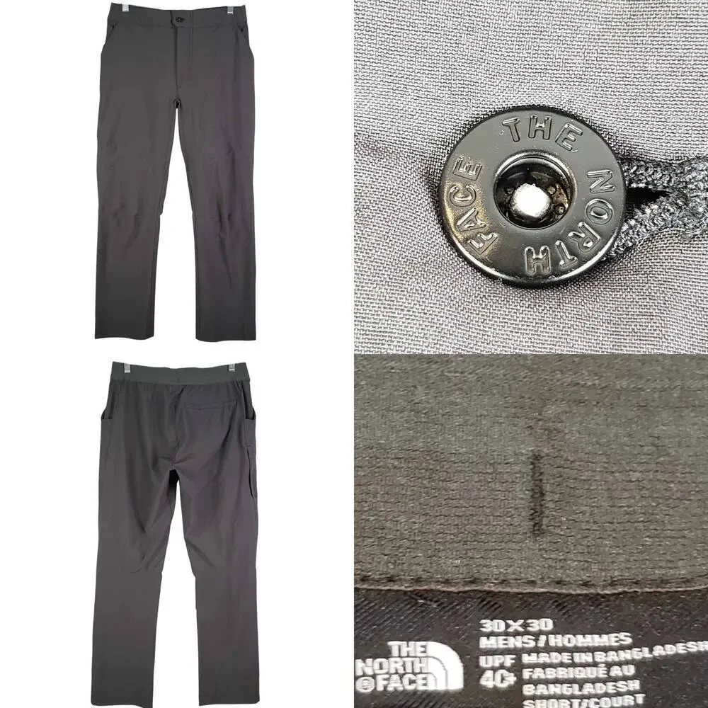 The North Face Mens Pants Gray Straight Leg Flat Front Size 30x30 40 UPF